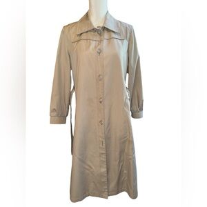 Vintage London Fog Tan Belted Trench Coat Size 8P #258
